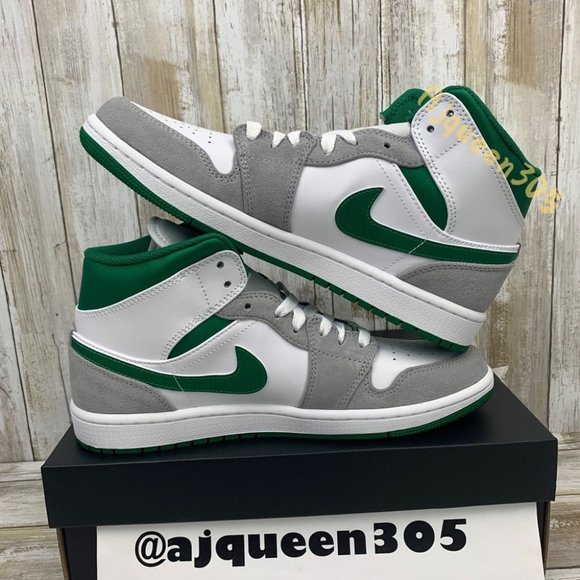 Air Jordan 1 Mid Smoke Grey Green - Picture 3 of 6